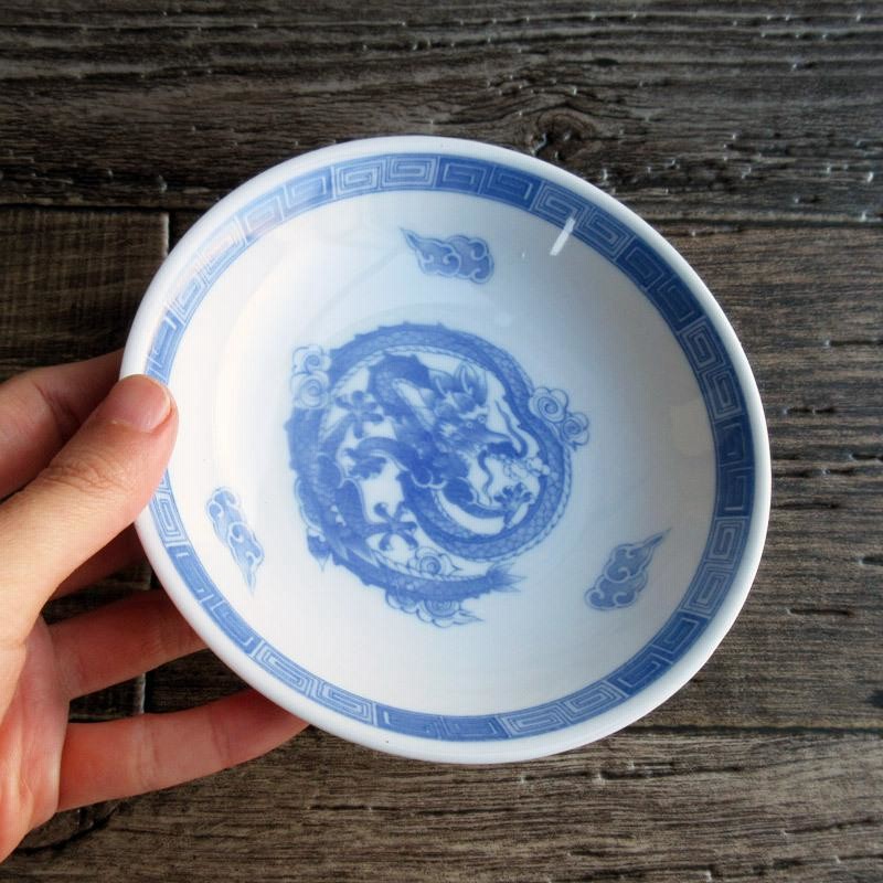 青い龍の陶器皿 約17cm 青い龍の陶器皿 約17cm ippontsurukusa_plate-