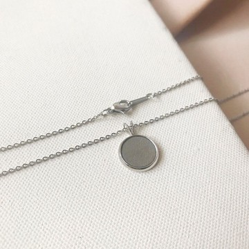 皮革鎖骨鏈_字母A~Z_復古銀框#12_灰白