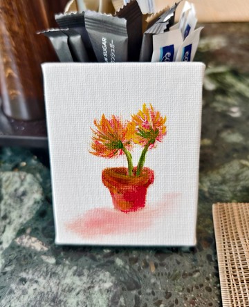 迷你掛畫/裝飾畫/療癒畫/無框畫/壓克力水彩畫/花卉畫