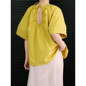 Island島醬家【夏日多巴胺】氣質收腰氣質短袖襯衫鏤空