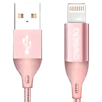 OWEIDA 歐威達 MFI認證 iPhone 高速編織線  1.8m  玫瑰金  1條