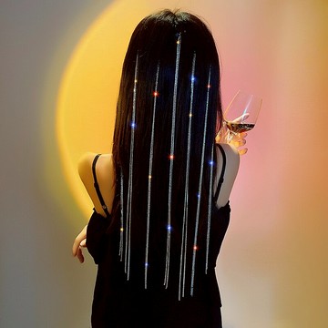 2021閃鉆鏈條發夾女網紅頭飾流蘇發卡高級感氣質編發臟辮發帶