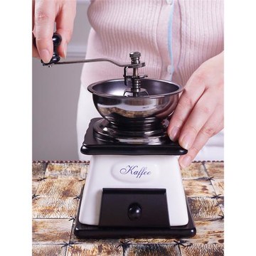 復古手動手搖咖啡磨豆機研磨咖啡家用小型陶瓷研磨芯擺件道具粉碎