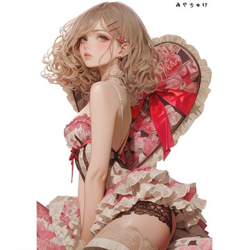 【12月新品6】07-111-0035 人物貼紙 性感情人節女孩