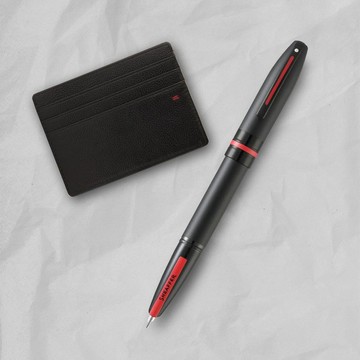 【SHEAFFER】ICON系列霧黑鋼筆-M尖+經典卡夾禮盒 免費刻字(原廠)