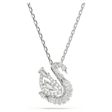 【Swarovski 施華洛世奇】Swan 鏈墜(混合式切割 天鵝 白色) (5732412)