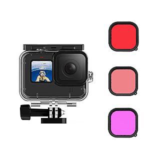 GoPro 副廠配件 GOPRO HERO9 防水殼 潛水盒 送3色濾鏡 副廠