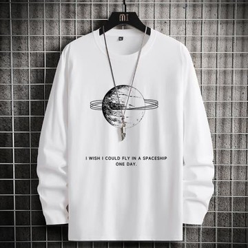 NASA聯名純棉長袖T恤男士秋冬季潮牌ins寬松韓版潮流休閑學生體恤