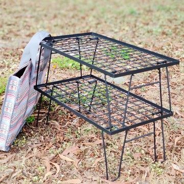 美麗大街 摺疊網格架 重物支架 冰箱摺疊支架 (鐵網架X2附袋子) 【110042349】