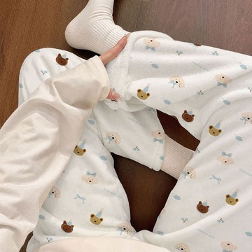 🔥優選好物🔥新款法蘭絨睡褲女 家居睡褲 加絨加厚睡褲  冬天家居褲  珊瑚絨家居服 保暖加厚家居褲子  加厚睡褲