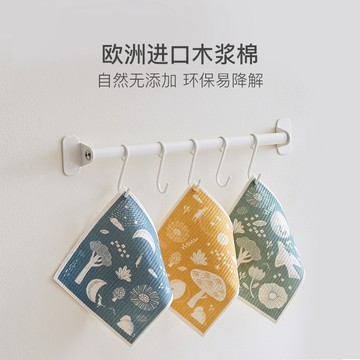 臺灣出貨 吸水木漿棉毛巾 環保可降解 廚房抹布 抹布 洗碗布 洗碗巾 清潔布 擦手巾 魚鱗格抹布 水無痕抹布 廚房 抹布