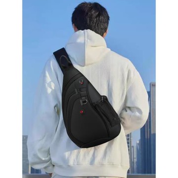 巴朗男士胸包休閑包男斜挎包運動單肩包三角包水滴包斜挎背包潮流