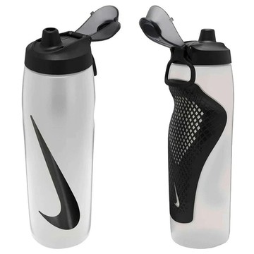 【NIKE 耐吉】REFUEL瓶蓋擠壓運動水壺24OZ/700ml 單車水瓶 大口徑水杯 可重複使用環保杯(N100766812524) 健身重訓冷水杯冷水壺 朋友生日禮物 愛運動男生禮物 入厝禮物