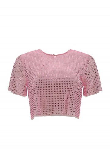 Self Portrait - Crop Top - Womens - Pink