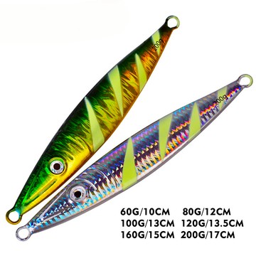 【TTFF】鐵板無鉤路亞餌60/80/100/120/160/200g夜光海釣鉛魚遠投速沉金屬硬餌船釣鮁魚魚餌仿真假餌現