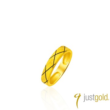 【Just Gold 鎮金店】稜合 TrioLink -映絆 黃金戒指