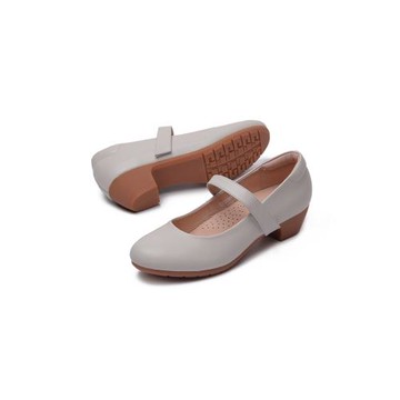 福利引流款全皮4CM中跟單鞋舒適魔術貼圓頭空姐瑪麗珍久站不累