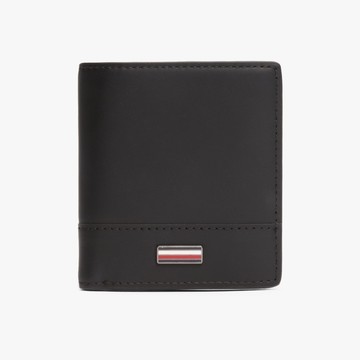 【Tommy Hilfiger】經典三折式皮夾 _黑色