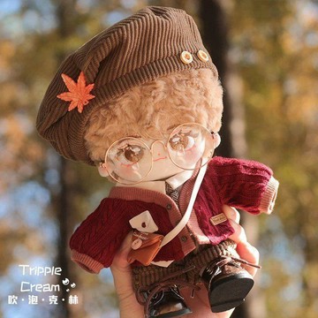 多件優惠💥 20cm娃衣 20cm棉花娃娃娃衣 20cm衣服 原創吹泡克林秋日郵差女娃衣 q版男娃秋冬針織娃衣套裝 娃衣