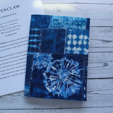 【藍染圖案】 書衣 書套 布書衣 可調式書衣 手工書衣