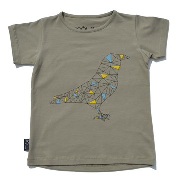 Moi Kids 冰島有機棉童裝短袖上衣 6M至6歲插畫綠色