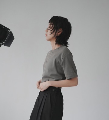 索隆加強收邊羅紋短袖TEE - 2色 - 小肌綠