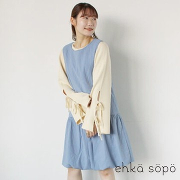 ehka sopo 可愛感燈籠造型裙襬無袖圓領洋裝(0F000451710)