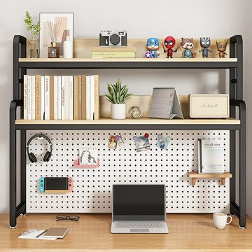 免運公司貨 開發票 桌上書架多層學生電腦桌家用小型打印機架桌面收納置物架帶洞洞板