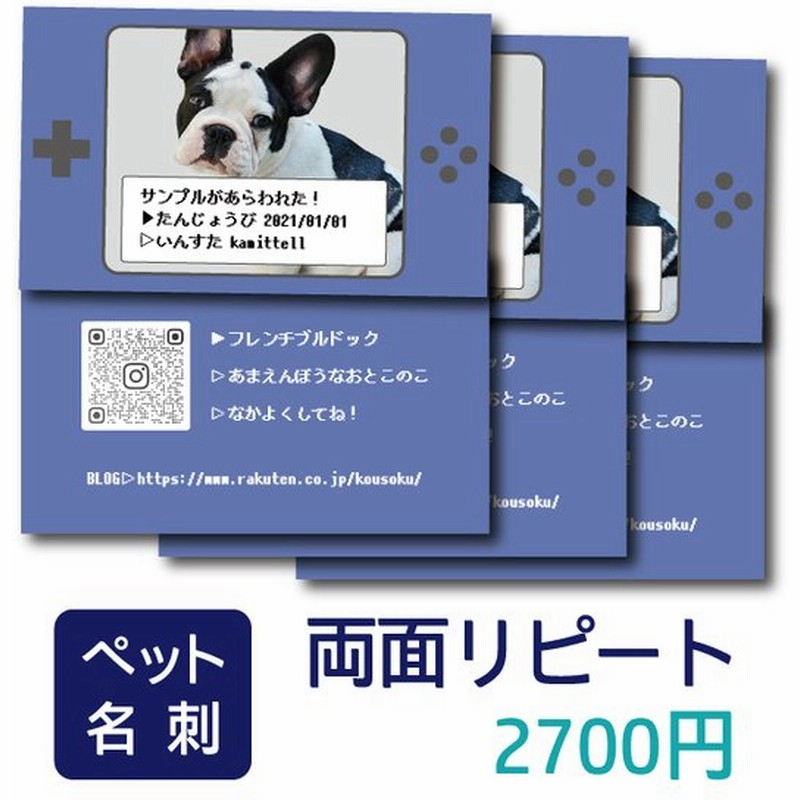 大人気 免許証名刺 ペット免許証 プレゼントにもおすすめ 両面印刷 選べる裏面 名刺作成 100枚 送料無料 引出物