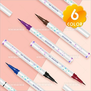 防水防油臥蠶彩色眼線液筆0.8g六色[84052]白色眼線液 防水防油 不暈染 臥蠶筆 極細 彩色眼線筆