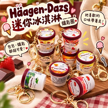 無用良品 哈根達斯 仿真零食 鑰匙圈吊飾 可愛吊飾 包包吊飾 鑰匙扣 草莓冰淇淋 巧克力口味 娃娃機批發 生日禮物