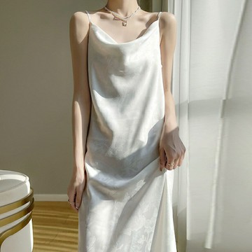 【巴黎精品】現貨+預購 頂級法式絲質洋裝緞面連身裙名媛絲綢長裙冰絲涼感天絲連衣裙(女裙子9色a1gj40)