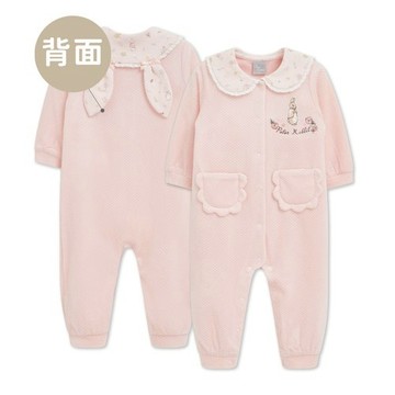 學院比得女甜美粉星空絨長袖兔裝