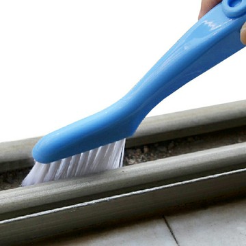 PS Mall 【J335】多功能二合一 窗戶溝槽清潔刷 廚房清潔刷 窗枱縫隙清潔刷 折疊柄槽溝清潔刷 槽刷