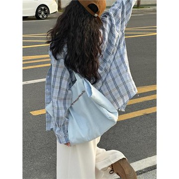 2025新款韓版ins風小熊字母刺繡單肩包大容量學生上課通勤托特包