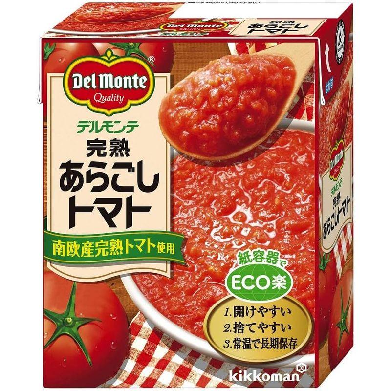 キッコーマン食品 デルモンテ 完熟あらごしトマト 紙パック トマト缶 缶詰 388g×12個