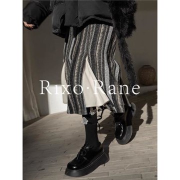 法國Rixo Rane⭐復古條紋半身裙女高腰顯瘦設計感甜酷A字中長裙子
