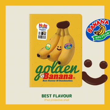 和風貓飯原創香蕉蘋果帶筆槽iPad保護殼磁吸亞克力筆槽10.2寸Pro11寸12.9寸min6新款10代10.9寸air4/5/6/復古