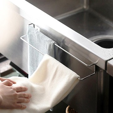 日本霜山 壁掛磁吸式雙桿抹布架/廚具吊掛收納架