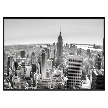 紐約 New York 黑白城市景觀畫  40 x 30cm  黑色