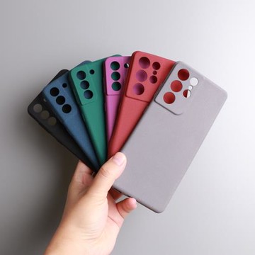 S25+/S24+適用三星S21+/s21Ultra/s21fe手機殼奶奶灰磨砂防滑耐臟軟硅膠套S22/S23全包防摔S23FE純色S25Edge