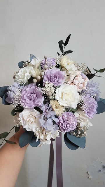 海藏設計│美麗樂章。紫色羅蘭不凋花乾燥捧花 新娘捧花
