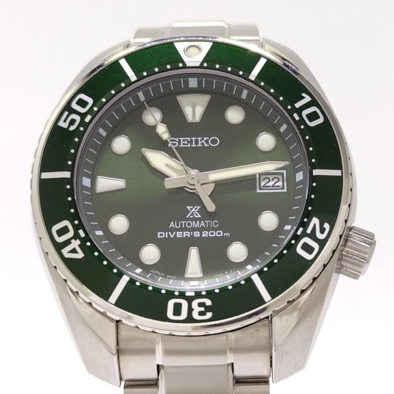 中古】SEIKO プロスペックス ダイバースキューバ メンズ 腕時計 自動巻き SS グリーン文字盤 6R35-00A0 | LINEショッピング