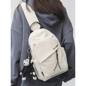 夏天帆布斜挎包男款時尚平板簡約單肩包輕便手機包女式胸包潮牌包