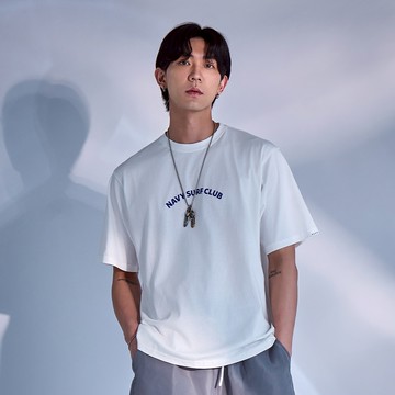 CACO-NAVY涼感海浪背圖短T‧情侶款(二色)-男【J1NA052】