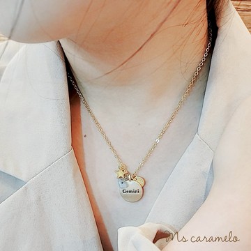 送禮物 [12星座項鍊現貨商品]【焦糖小姐Ms caramelo】  寶石項鍊 雙子座(閨蜜禮) (生日禮物推荐)