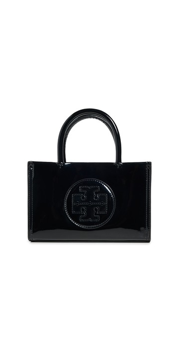 Tory Burch Ella Bio Patent Mini Tote Black One Size