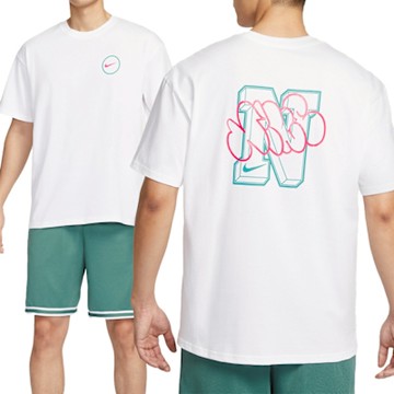 Nike As Nk Tee M90 Naos 1 男款 白色 棉質 落肩 寬鬆 運動 休閒 短袖 HJ3407-100