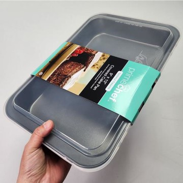 高檔不粘涂層13寸長方盤蛋糕餅干烘焙模具食品水果糕點收納盒帶蓋