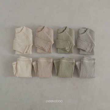 peekaboo Ian柔感羅紋兒童套裝【現貨+預購】男童 寶寶套裝 兒童長褲 兒童睡衣 嬰兒衣服 寶寶衣服 韓國童裝